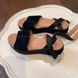 UGG Black Ankle Strap Sandels